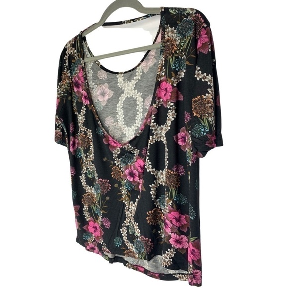 SANDRO Paris Cut Out Floral Jersey Blouse Size L - Picture 5 of 10